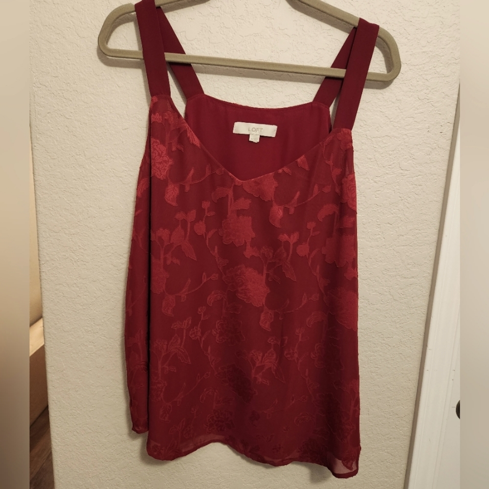 Loft maroon clip floral cami